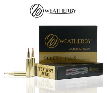 Weatherby H257100IL Centerfire Rifle Ammo 257 Wby Mag, 100 Gr Interlock