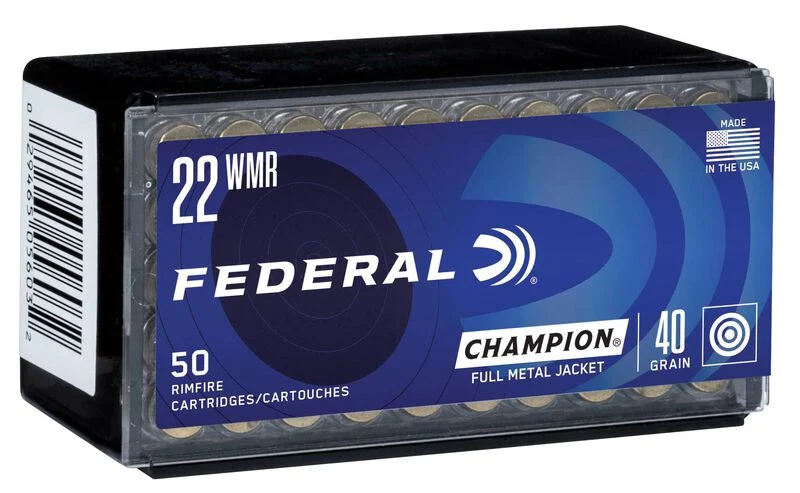 Federal Champion Training - Rimfire, 22 WMR, 40 Grain, Full Metal Jacket, 1880 fps