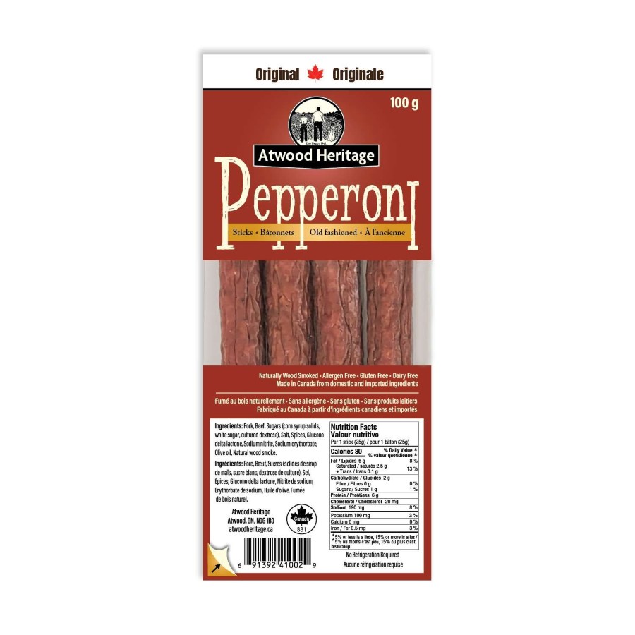 Atwood Pepperoni Snack Sticks – Original – 4 Pack