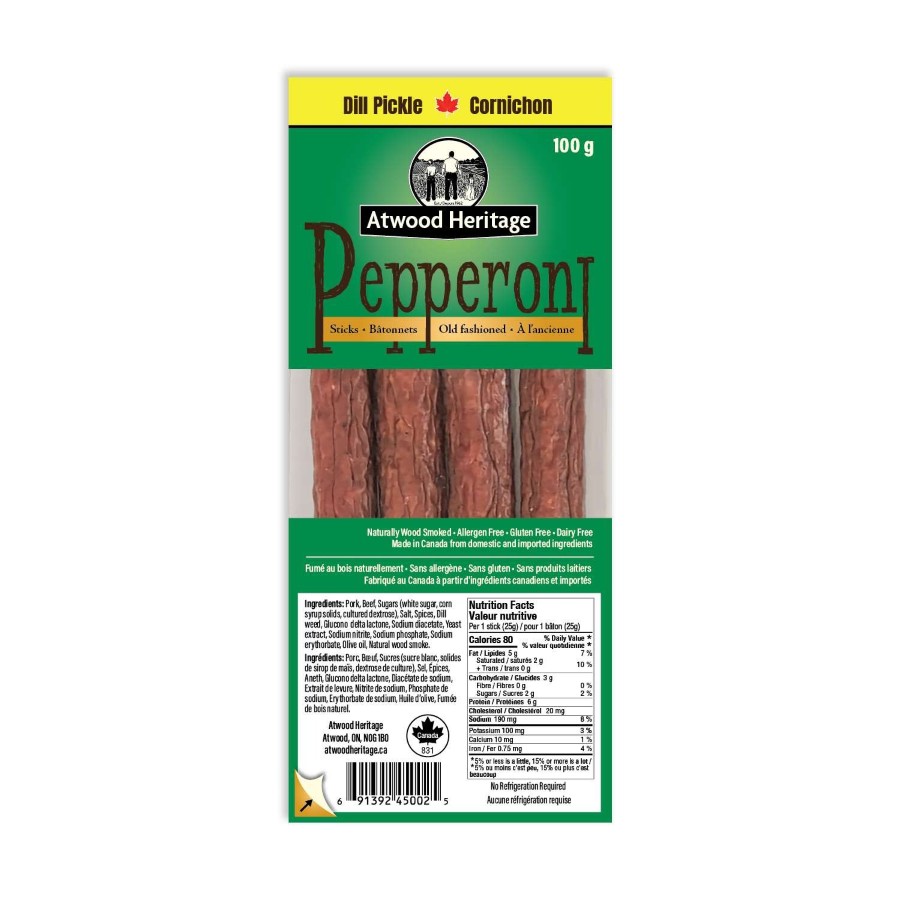 Atwood Pepperoni Snack Sticks – Dill Pickle– 4 Pack