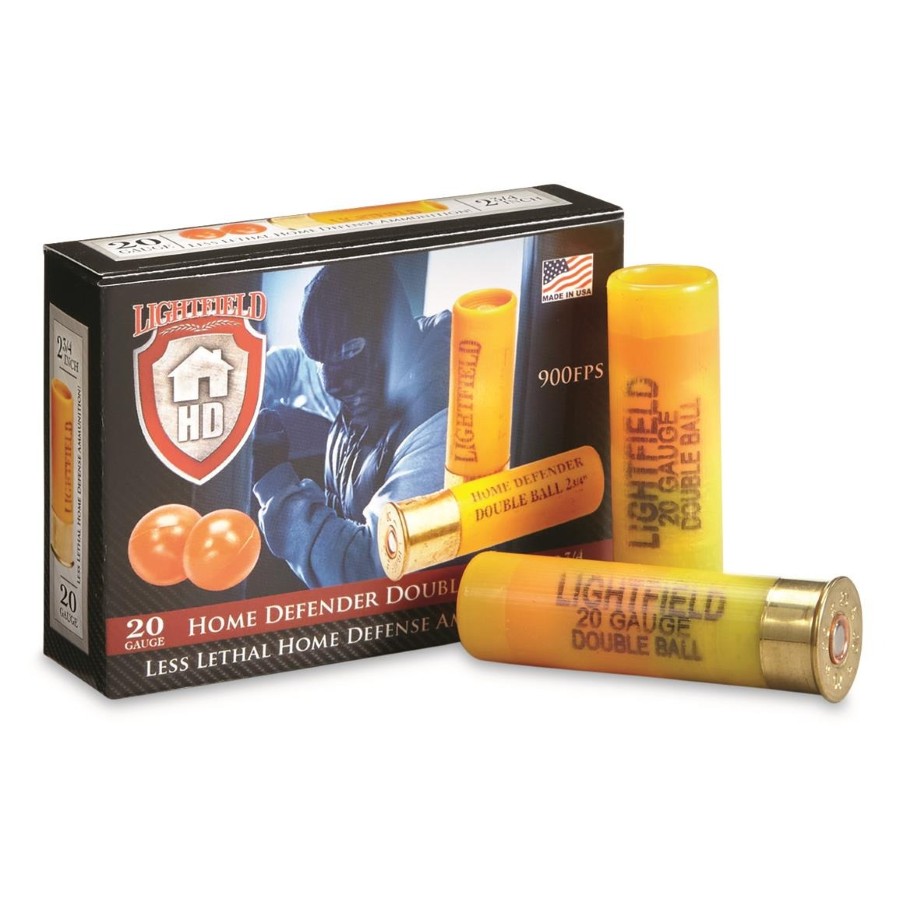 Lightfield Home Defender 20 Gauge Double Ball 2-3/4″ 67 Grain Two .60 Plastic Balls 5 Round Box 900 fps DBHD20