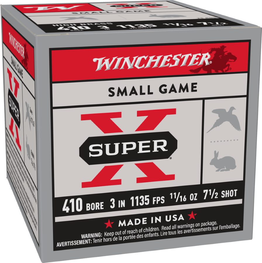 Winchester SS H Brass Ammo 410 Ga 3" 11/16oz Shot Size #7-1/2
