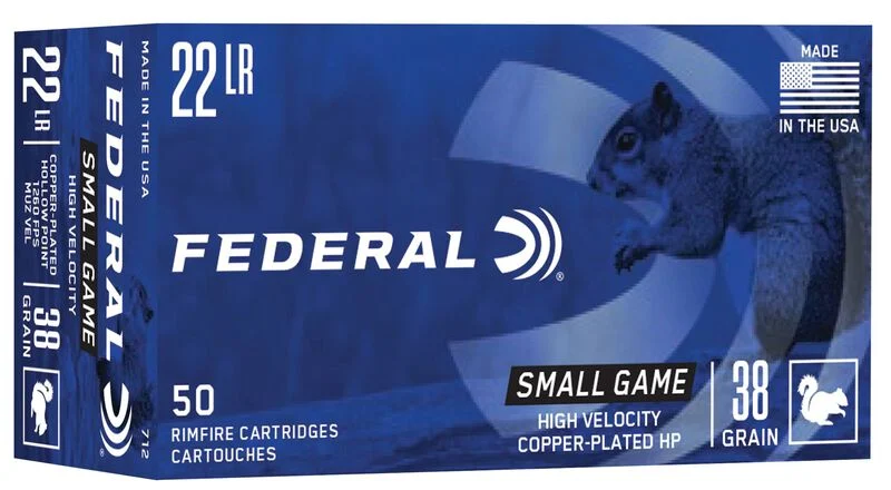 Federal Small Game, 22 LR, 38 Grain, Copper Plated Hollow Point, 1260 fps 