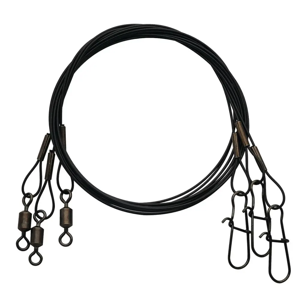 Eagle Claw 18" Black Heavy Duty Wire Leader 45lbs 3PK