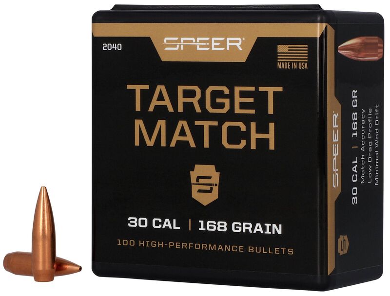 Speer Target Match 30 Cal 168GR BTHP Bullet