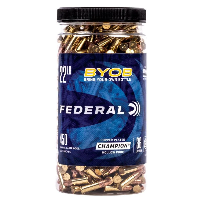 Federal BYOB 22Lr 36Gr Copper Plated Hollow Point, 1260 fps 450ct
