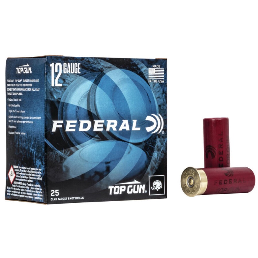 Federal Top Gun 12 Gauge Ammunition 2-3/4" #7.5 Shot 1-1/8 Oz 1200fps 3Dram