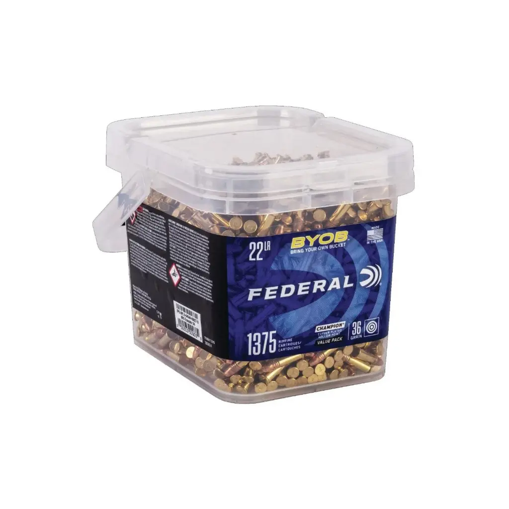 Federal BYOB 22Lr 36Gr Copper Plated Hollow Point, 1260 fps 1375ct 