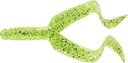 Mister Twister Double Tail 4" - Packs of 10 #DT10-10s Chartreuse Flake