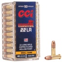 CCI Velocitor HP, 22 LR, 40 Grain, Copper Plated Hollow Point, 1435 fps