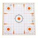 EZ Aim Paper Shooting Targets, 12" Square Sight-In Grid Targets, 13-Pack, White & Orange
