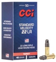 CCI 22 LR Standard Velocity 40gr Lead Round Nose 