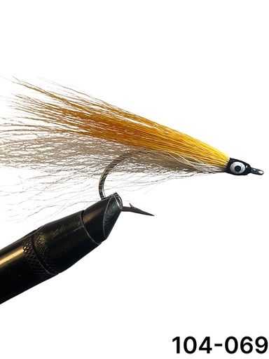 Pike Flys Orange & White Bucktail Pike Fly 5/0