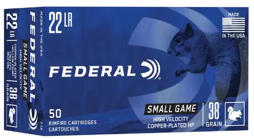 Federal Small Game, 22 LR, 38 Grain, Copper Plated Hollow Point, 1260 fps 
