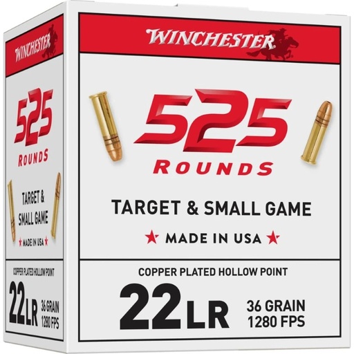 Winchester RF Ammo 22 LR CPHP 36 gr Box of 525