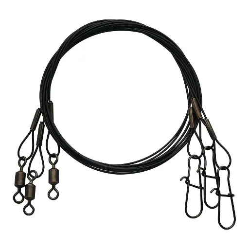 Eagle Claw 12" Black Heavy Duty Wire Leader 30lbs 3PK