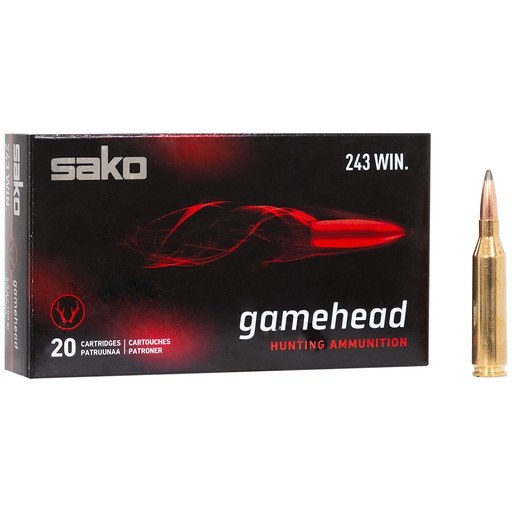 Sako Ammo 243 Winchester Gamehead 100 Grain, Soft Point