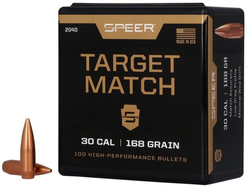 Speer Target Match .308 168GR BTHP Bullet
