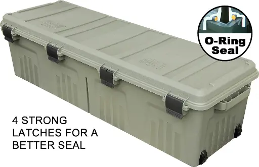 MTM The Mule Mobile Gear Crate with Wheels, Water-Resistant 81-Quart Lockable Divided Storage Box